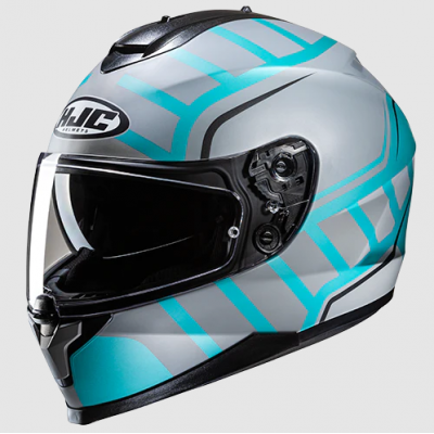 Κράνος μηχανής HJC C70N HOLT SILVER/TURQUOISE
